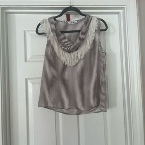 Line + Dot Striped Sleeveless Top